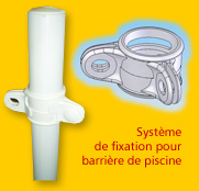 syst&egrave;me de fixation pour barri&egrave;re de piscine